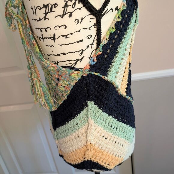 Free People Blue and Green Cropped Tank Top - Picture 4 of 9